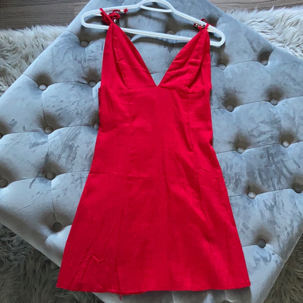Red mini dress